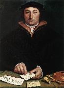 HOLBEIN, Hans the Younger Portrait of Dirk Tybis  fgbs Sweden oil painting artist